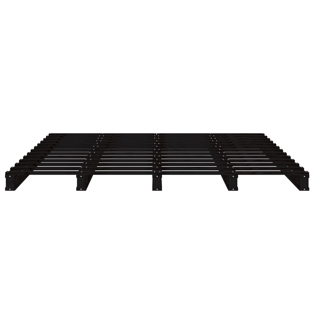 Pallet Bed without Mattress Black 135x190 cm Solid Wood