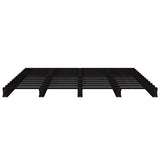 Pallet Bed without Mattress Black 135x190 cm Solid Wood - 45-Degree Angle