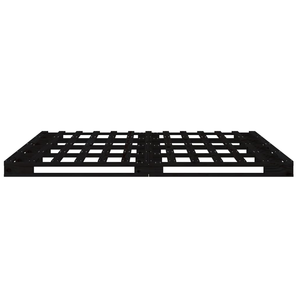 Pallet Bed without Mattress Black 135x190 cm Solid Wood