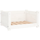 Dog Bed White 55.5x45.5x28 cm Solid Pine Wood - Front View