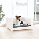 Dog Bed White 55.5x45.5x28 cm Solid Pine Wood - Side View