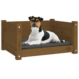 Dog Bed Honey Brown 55.5x45.5x28 cm Solid Pine Wood - Top-Down View