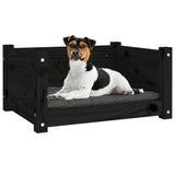 Dog Bed Black 55.5x45.5x28 cm Solid Pine Wood - Top-Down View