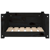 Dog Bed Black 55.5x45.5x28 cm Solid Pine Wood - 45-Degree Angle