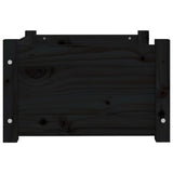 Dog Bed Black 55.5x45.5x28 cm Solid Pine Wood - Rear View