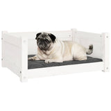 Dog Bed White 65.5x50.5x28 cm Solid Pine Wood - Top-Down View