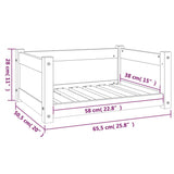 Dog Bed White 65.5x50.5x28 cm Solid Pine Wood - Low Angle