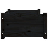 Dog Bed Black 65.5x50.5x28 cm Solid Pine Wood - Rear View