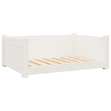 Dog Bed White 75.5x55.5x28 cm Solid Pine Wood