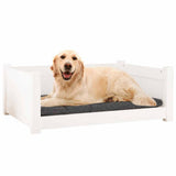 Dog Bed White 75.5x55.5x28 cm Solid Pine Wood - Top-Down View