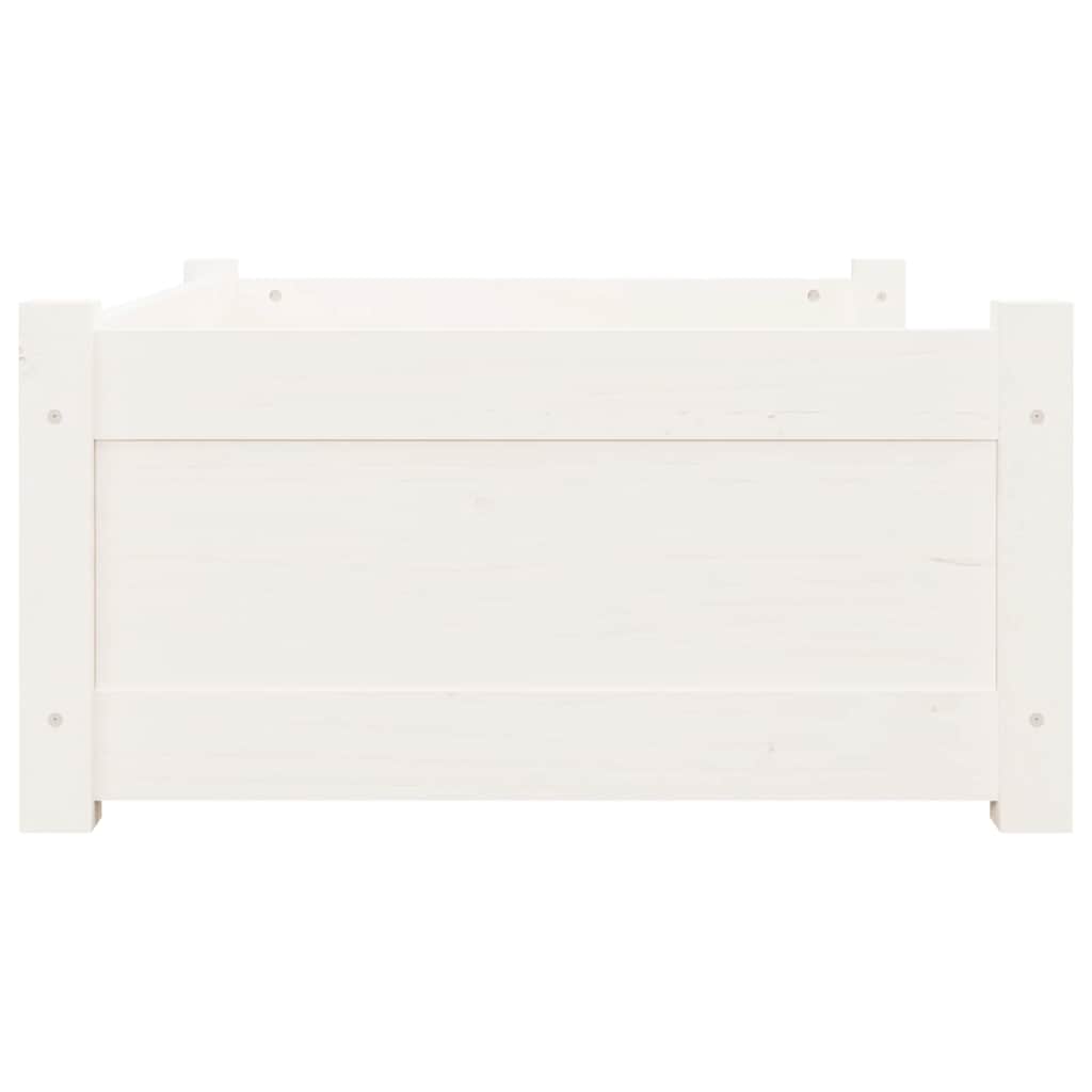 Dog Bed White 75.5x55.5x28 cm Solid Pine Wood