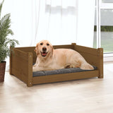 Dog Bed Honey Brown 75.5x55.5x28 cm Solid Pine Wood - Side View