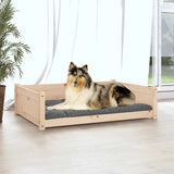 Dog Bed 95.5x65.5x28 cm Solid Pine Wood - Side View