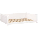 Dog Bed White 95.5x65.5x28 cm Solid Pine Wood - Front View