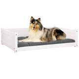 Dog Bed White 95.5x65.5x28 cm Solid Pine Wood - Top-Down View