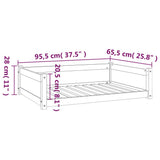 Dog Bed White 95.5x65.5x28 cm Solid Pine Wood - Low Angle