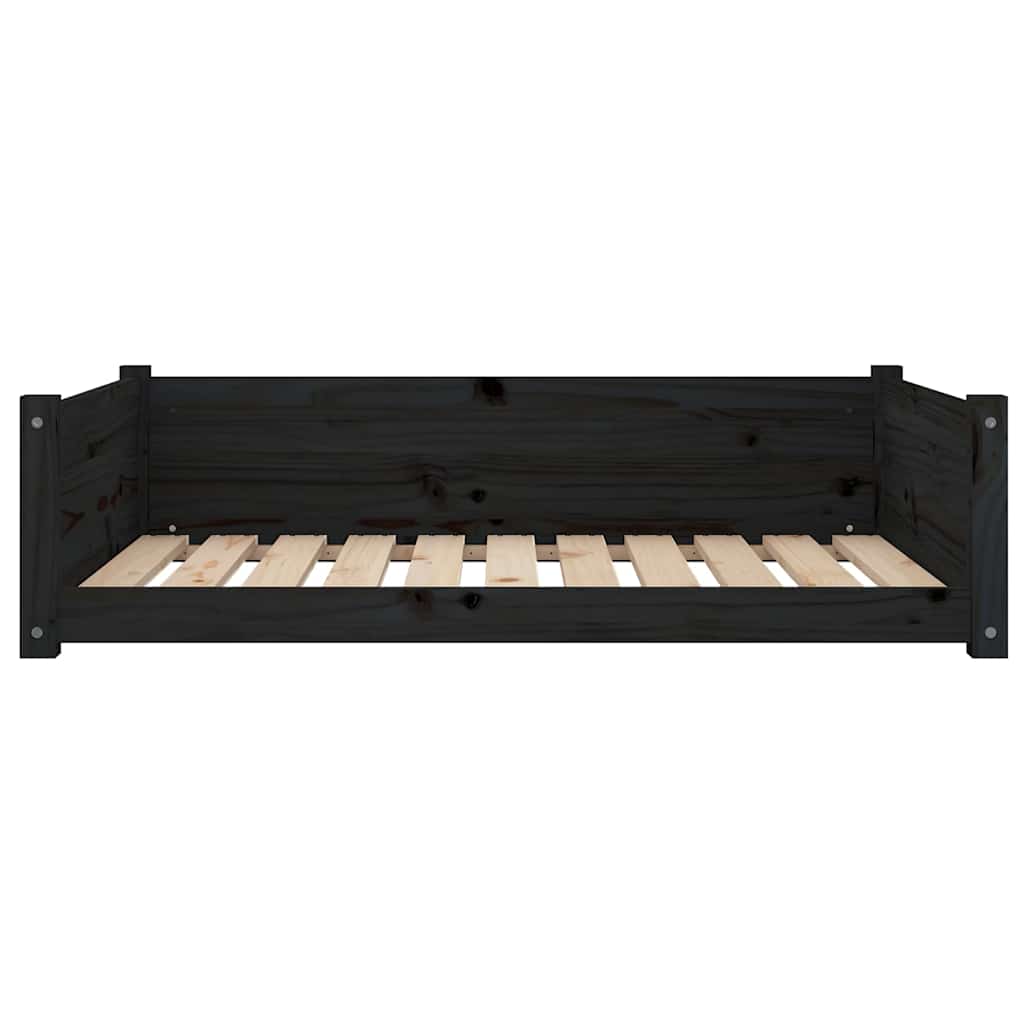 Dog Bed Black 95.5x65.5x28 cm Solid Pine Wood