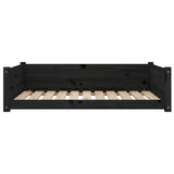 Dog Bed Black 95.5x65.5x28 cm Solid Pine Wood - 45-Degree Angle