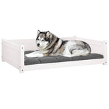 Dog Bed White 105.5x75.5x28 cm Solid Pine Wood - Top-Down View