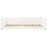 Dog Bed White 105.5x75.5x28 cm Solid Pine Wood - 45-Degree Angle