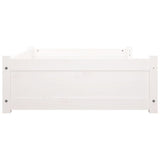 Dog Bed White 105.5x75.5x28 cm Solid Pine Wood - Rear View