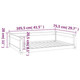 Dog Bed White 105.5x75.5x28 cm Solid Pine Wood - Low Angle