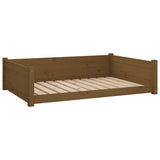 Dog Bed Honey Brown 105.5x75.5x28 cm Solid Pine Wood - Front View