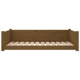 Dog Bed Honey Brown 105.5x75.5x28 cm Solid Pine Wood - 45-Degree Angle