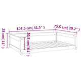 Dog Bed Honey Brown 105.5x75.5x28 cm Solid Pine Wood - Low Angle