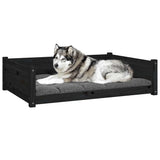 Dog Bed Black 105.5x75.5x28 cm Solid Pine Wood - Top-Down View