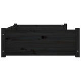 Dog Bed Black 105.5x75.5x28 cm Solid Pine Wood - Rear View