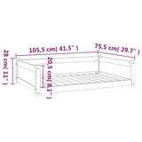 Dog Bed Black 105.5x75.5x28 cm Solid Pine Wood - Low Angle