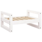 Dog Bed White 55.5x45.5x28 cm Solid Pine Wood - Front View