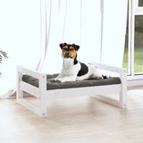 Dog Bed White 55.5x45.5x28 cm Solid Pine Wood - Side View
