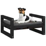 Dog Bed Black 55.5x45.5x28 cm Solid Pine Wood - Top-Down View