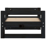 Dog Bed Black 55.5x45.5x28 cm Solid Pine Wood