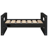 Dog Bed Black 65.5x50.5x28 cm Solid Pine Wood - 45-Degree Angle