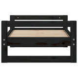 Dog Bed Black 65.5x50.5x28 cm Solid Pine Wood - Rear View