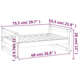 Dog Bed 75.5x55.5x28 cm Solid Pine Wood