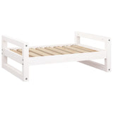 Dog Bed White 75.5x55.5x28 cm Solid Pine Wood - Front View