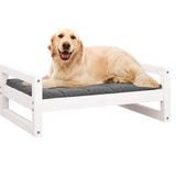 Dog Bed White 75.5x55.5x28 cm Solid Pine Wood - Top-Down View