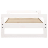 Dog Bed White 75.5x55.5x28 cm Solid Pine Wood - Rear View