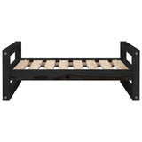 Dog Bed Black 75.5x55.5x28 cm Solid Pine Wood - 45-Degree Angle