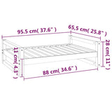 Dog Bed 95,5x65,5x28 cm Solid Pine Wood