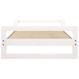 Dog Bed White 95.5x65.5x28 cm Solid Pine Wood - Rear View