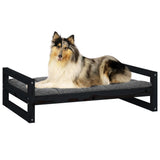 Dog Bed Black 95.5x65.5x28 cm Solid Pine Wood - Top-Down View