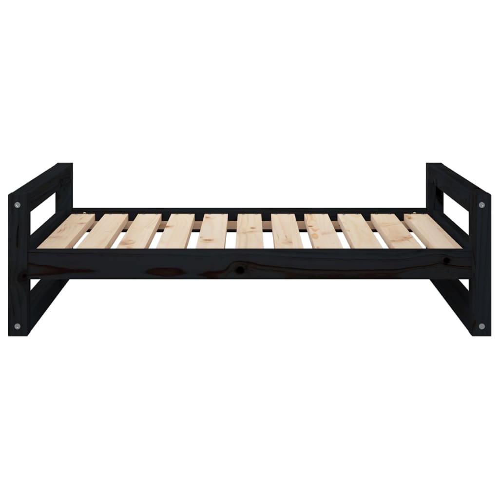 Dog Bed Black 95.5x65.5x28 cm Solid Pine Wood