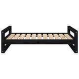 Dog Bed Black 95.5x65.5x28 cm Solid Pine Wood - 45-Degree Angle