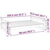 Dog Bed 105.5x75.5x28 cm Solid Pine Wood - Low Angle
