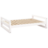 Dog Bed White 105.5x75.5x28 cm Solid Pine Wood - Front View